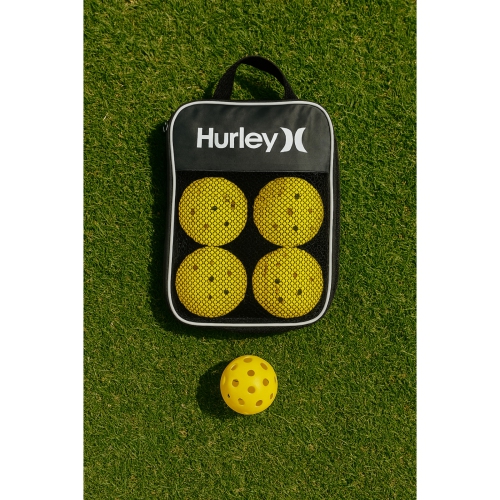 Hurley Neon Yellow 6 pack High Vis Pickle Ball with Carry Bag