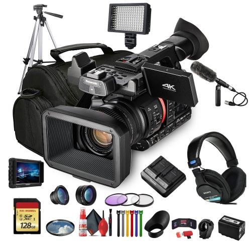 Panasonic AG-CX350 4K Camcorder W/Padded Case, 128 GB Memory Card + More