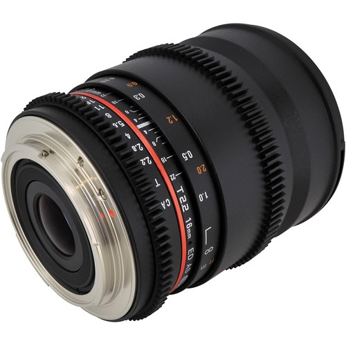Rokinon 16mm T2.2 Cine Lens for Nikon F Bundle