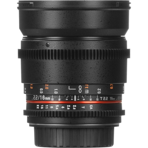 Rokinon 16mm T2.2 Cine Lens for Nikon F Bundle