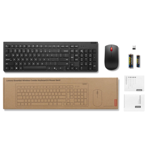 Lenovo Essential Wireless Combo Keyboard & Mouse Gen2 Black AI - CA French 445