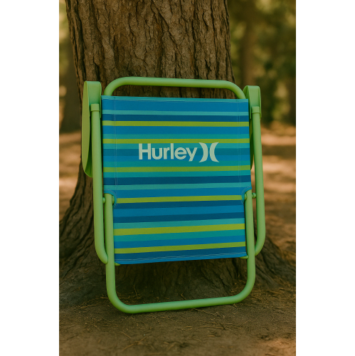 Hurley Single Position Blue and Green Design Beach Chair