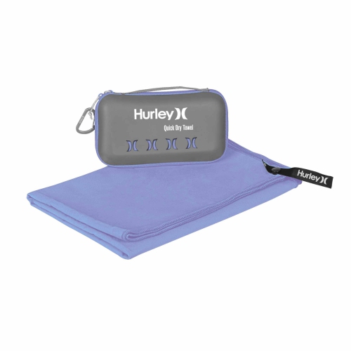 Serviette et étui en microfibre solide 12X19,5 de Hurley, pervenche