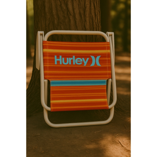 Hurley Single Position Blue and Red Design Beach Chair