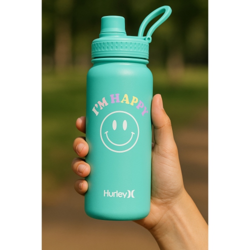 Hurley Mint Be Happy 32 Oz Ss Bottle With Chug Cap