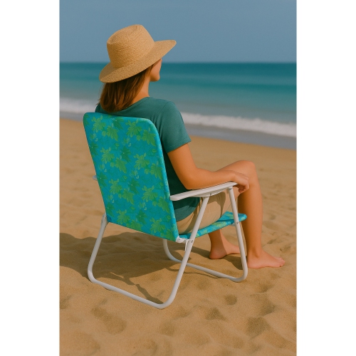 Hurley Single Position Teal Blue design Beach Chair