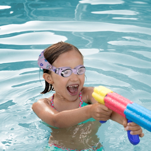 Hurley Kids Star Design Swim Goggle With Hair Safety Fabric Strap