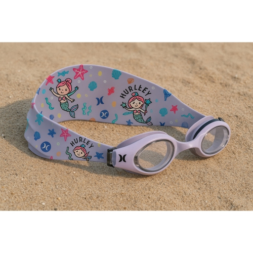 Hurley Kids Star Design Swim Goggle With Hair Safety Fabric Strap