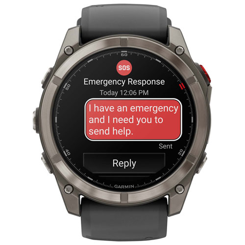 Montre intelligente multisport GPS + LTE AMOLED verre saphir 51 mm fēnix 8 Pro de Garmin - Titane/Graphite/Noir