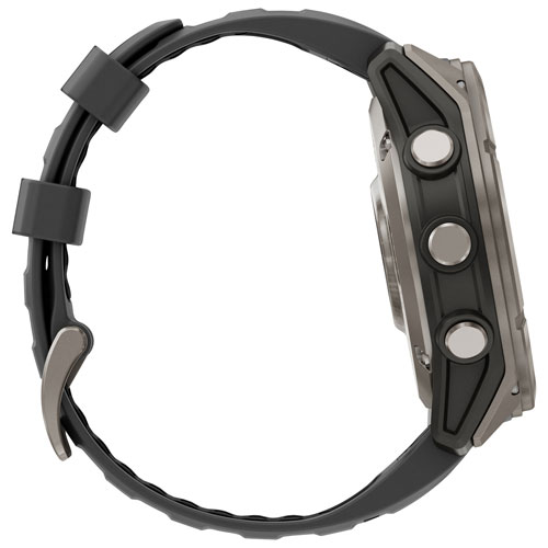 Montre intelligente multisport GPS + LTE AMOLED verre saphir 51 mm fēnix 8 Pro de Garmin - Titane/Graphite/Noir