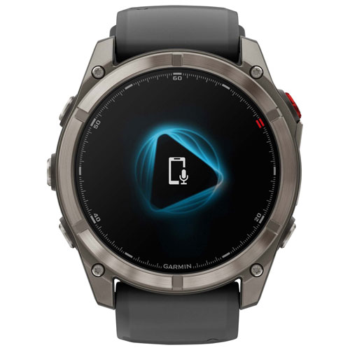 Montre intelligente multisport GPS + LTE AMOLED verre saphir 51 mm fēnix 8 Pro de Garmin - Titane/Graphite/Noir