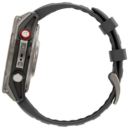 Montre intelligente multisport GPS + LTE AMOLED verre saphir 47 mm fēnix 8 Pro de Garmin - Titane/Graphite/Noir