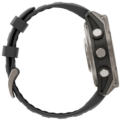 Montre intelligente multisport GPS + LTE AMOLED verre saphir 47 mm fēnix 8 Pro de Garmin - Titane/Graphite/Noir