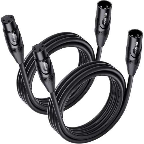 Cable Matters 2-Pack Premium XLR to XLR Cables - 10ft, Male to Female Microphone Cable, Oxygen-Free Copper Mic Cord, Black