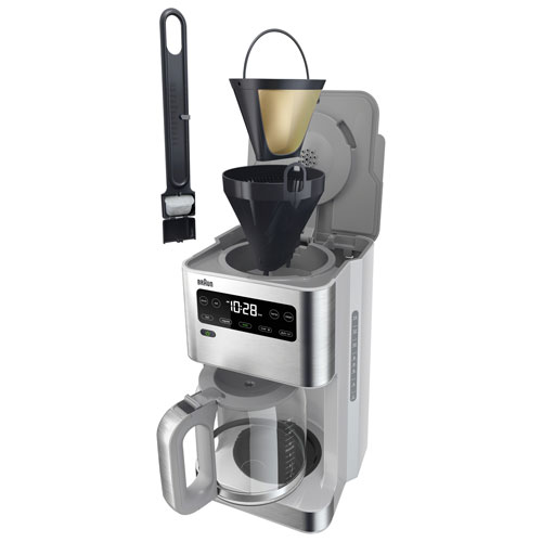 Braun PureFlavor Coffee Maker - 14-Cup - Stainless Steel/White