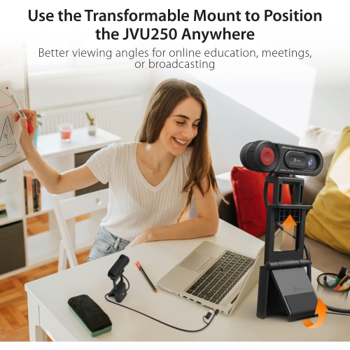 Caméra Web 1080p à deux modes de j5create avec mise au point automatique et manuelle, couvercle de confidentialité magnétique