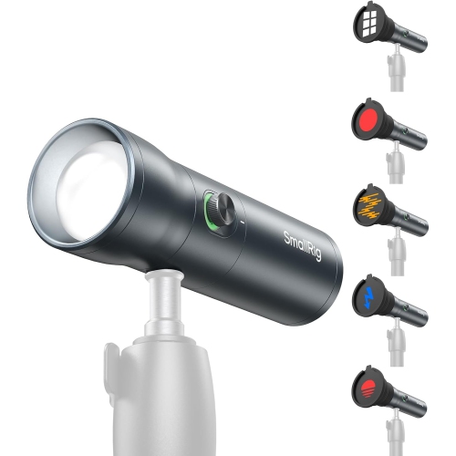 Boîte ouverte - Lampe de poche LED RVB SMALLRIG, lumière ambiante à motif d'alliage d'aluminium 7500&nbsp;mAh, lampe de remplissage à 4 couleurs avec