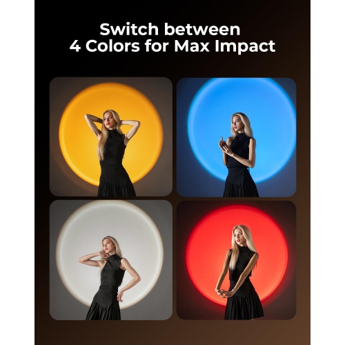 Boîte ouverte - Lampe de poche LED RVB SMALLRIG, lumière ambiante à motif d'alliage d'aluminium 7500&nbsp;mAh, lampe de remplissage à 4 couleurs avec