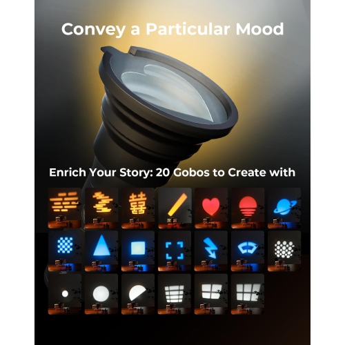 Boîte ouverte - Lampe de poche LED RVB SMALLRIG, lumière ambiante à motif d'alliage d'aluminium 7500&nbsp;mAh, lampe de remplissage à 4 couleurs avec