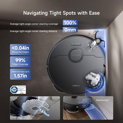 Aspirateur robot à vadrouille à vidange automatique X40 Ultra de Dreame - Noir