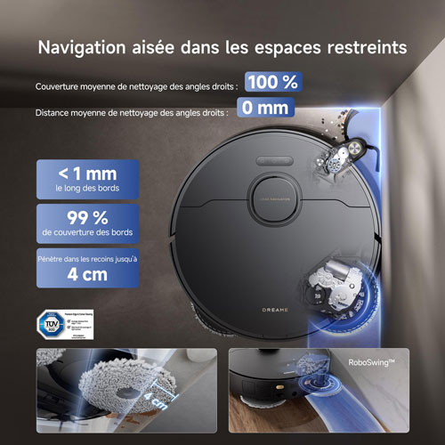 Aspirateur robot à vadrouille à vidange automatique X40 Ultra de Dreame - Noir