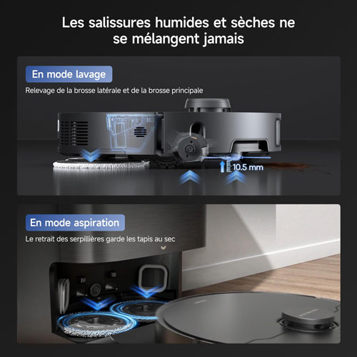 Aspirateur robot à vadrouille à vidange automatique X40 Ultra de Dreame - Noir