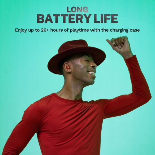 JLab Go Air Pop+ True Wireless Earbuds, in Ear Headphones, Bluetooth Earphones, 35H Playtime Ear Buds, Bluetooth Earbuds with Microphone, USB-C