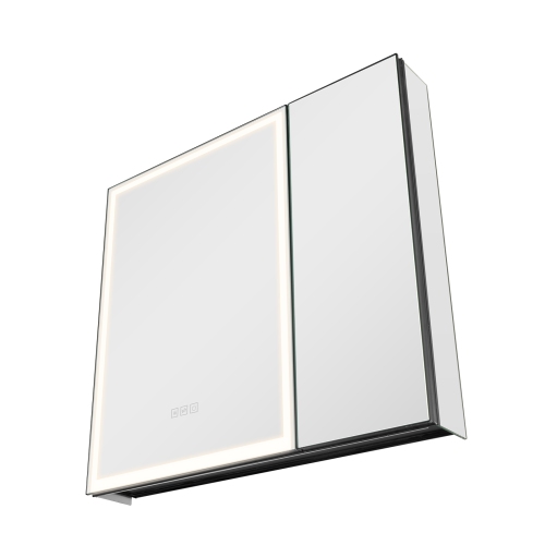 VEVOR  30 X 28 In Lighted Medicine Cabinet w Mirror, Recessed Or Wall Mount, 3 Color Dimmable Led Bathroom Medicine Cabinet w HD Tempered Glass