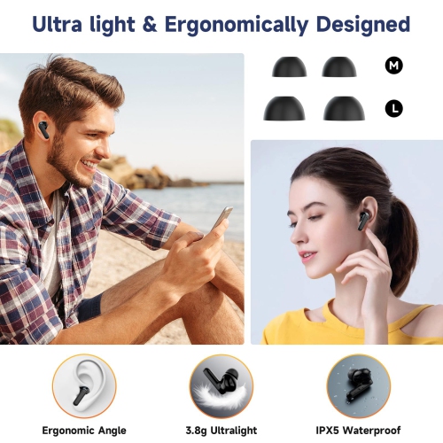 Wireless Bluetooth 5.4 Earbuds with Multi-Functional Touch Screen, ANC/ENC Noise Cancellation, in-Ear Headphones for iPhone Android