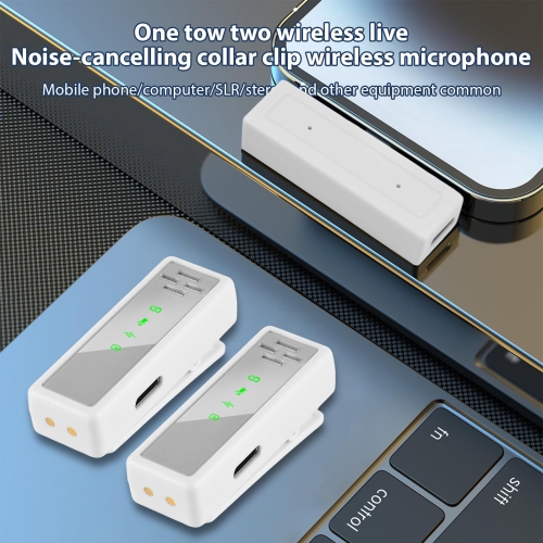 Microphone sans fil Micro-cravate professionnel Microphones à pince Réduction du bruit sans délai Prêt à l'emploi Léger Double microphone rechargeable