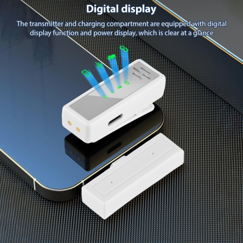 Microphone sans fil Micro-cravate professionnel Microphones à pince Réduction du bruit sans délai Prêt à l'emploi Léger Double microphone rechargeable