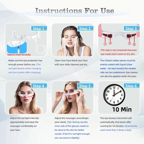 Eye Massage Device Red Light Therapy Anti-Aging Eye Care Fatigue Relief Relaxation Relieve Dark Circle Electric Eyes Massager