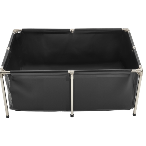 VEVOR 126.8 Gal Canvas Fish Pond, Above Ground Fish Pond, Foldable PVC Koi Tank, Rectangular Goldfish Tank with Stable Frame and Drain Valve, for