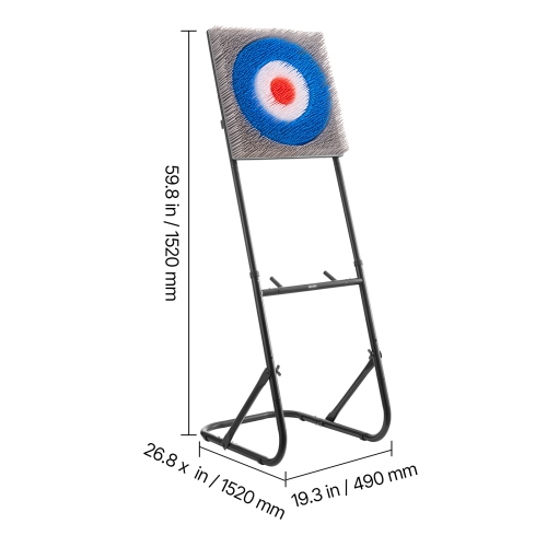 VEVOR Axe Throwing Game, Plastic Bristle Target with 8 Throwing Axes Set, Foldable Steel Frame, Easy to Store, Stable Placement for Indoor and