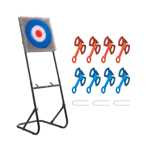 VEVOR Axe Throwing Game, Plastic Bristle Target with 8 Throwing Axes Set, Foldable Steel Frame, Easy to Store, Stable Placement for Indoor and