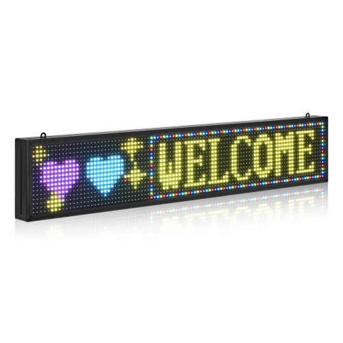 VEVOR  40X8 In Programmable Led Sign, P10 Full Color Flexible Digital Scrolling Panel, Diy Custom Text Pattern Gif Display Board, Bluetooth App