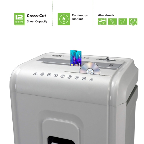 Aurora AU1262XA Anti-Jam 12-Sheet Crosscut Paper and CD/Credit Card Shredder