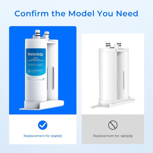 Waterdrop Replacement for EWF01®, FC-300, FC300, EFF-6018A, 241988703 Refrigerator Water Filter, 3 Filters