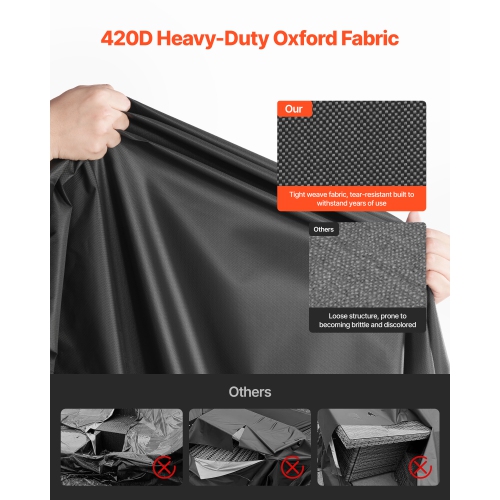 VEVOR 98L x 78W x 32H inch Patio Furniture Cover, 420D Heavy Duty Waterproof Outdoor Dining Table and Chairs Cover, Large Rectangular Patio Table