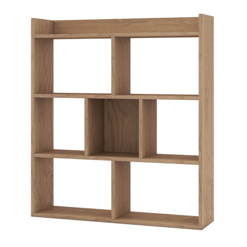 Costway 2 PCS 7-cube Bookcase Open Storage Shelf with Anti-tipping Kits for Living Room Natural