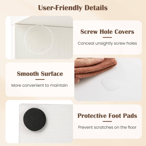 Bibliothèque géométrique à 7 niveaux avec 2 ensembles antibasculement Costway brun rustique/blanc