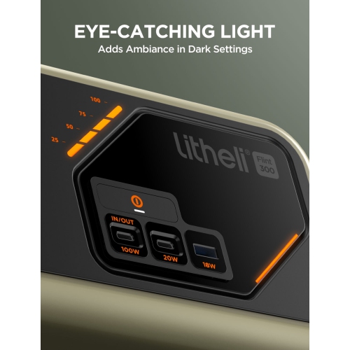 Station alimentation portable Litheli 300SE, 255 Wh port USB-C 100 W E/S, prise CA 110 V à onde sinusoïdale pure, générateur solaire camping,