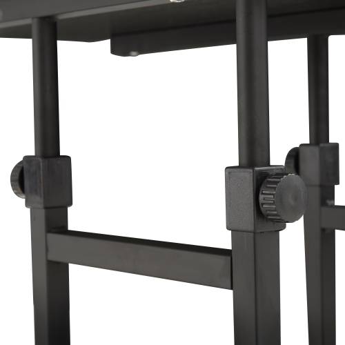 Bureau debout mobile de HOMCOM, hauteur réglable 31.5&nbsp;po, bureau debout avec roulettes pour canapé-lit, salon, chambre, bureau à domicile, noir