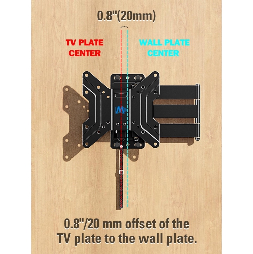 RV TV Wall Mount for 17-43 Inch TV, Full Motion Lockable RV Mount on Motor Home Camper Truck Trailer Marine Boat, Quick Lock and Release in 1 Step