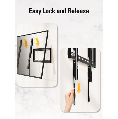 TV Wall Mounts for Most 26-55" LED, LCD, Plasma TVs, Low Profile TV Mount fits 12", 16" Wood Studs, Fixed TV Bracket up To VESA 400 x 400mm and 100