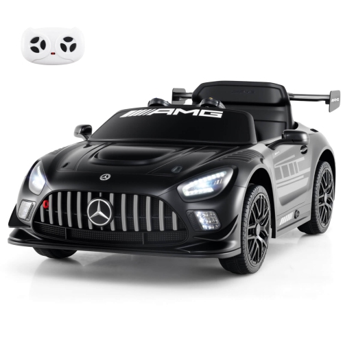 Véhicule pour enfants Mercedes-AMG GT3 de Costway avec télécommande à 3 vitesses Noir/Rouge/Blanc