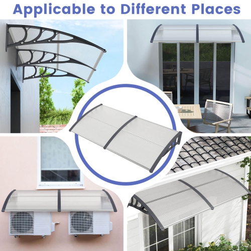 Toile d'auvent de terrasse de 80 x 40 po de Costway; Porte de fenêtre extérieure en porte-à-faux; Protection contre la pluie