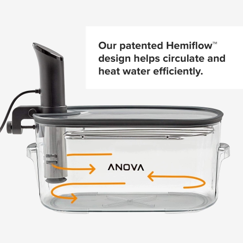Anova Culinary ANTC01 – Contenant pour cuisson sous vide, peut contenir jusqu'à 16&nbsp;L d'eau, avec couvercle et grille amovibles