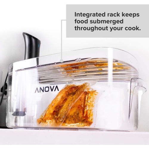 Anova Culinary ANTC01 – Contenant pour cuisson sous vide, peut contenir jusqu'à 16&nbsp;L d'eau, avec couvercle et grille amovibles