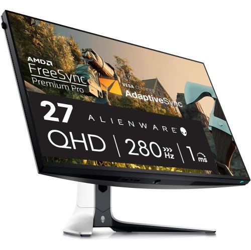Alienware AW2723DF 27" QHD 1440p Gaming Monitor, 280Hz Fast IPS Nano, HDR10, G-Sync FreeSync Pro, HDMI/DP, Height Tilt Swivel Pivot, Lunar Light